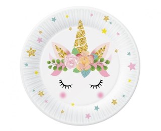 Talerz jednorazowy Godan jednorożec papier śr. 180mm 6 szt (PW-TJD7)