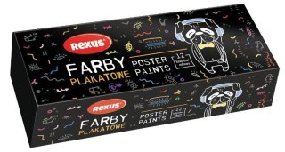Farby plakatowe Rexus Rexus Teens kolor: mix 20ml 12 kolor. (9709)