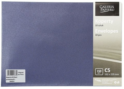 Koperta Galeria Papieru pearl granatowy k C5 granatowa (280655) 10 sztuk