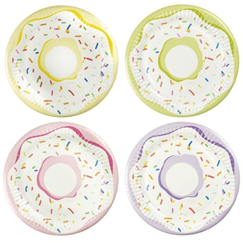 Talerz jednorazowy Arpex pączki papier śr. 180mm 8 szt (D6042F)