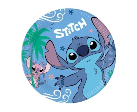 Talerz jednorazowy Godan papierowe Stitch & Angel papier śr. 230mm 8 szt (96794)