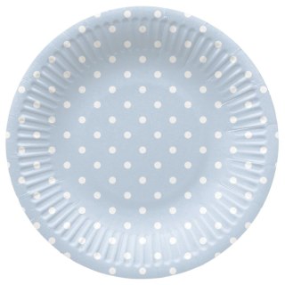 Talerz jednorazowy Paw Dots Light Blue tektura śr. 180mm 8 szt (PPD8002205)