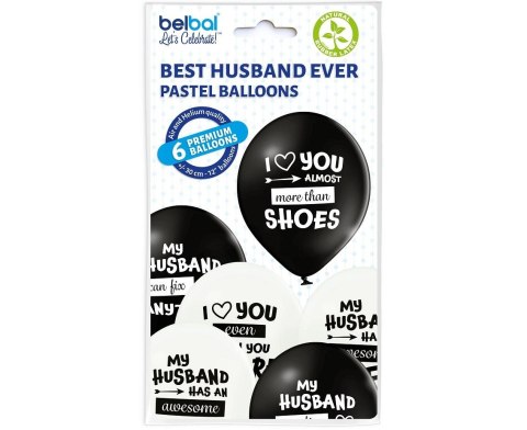 Balon gumowy Godan Best Husband Ever 6 szt. czarny 300mm 12cal (BRN 5000651) Balon gumowy Godan Best Husband Ever 6 szt. czarny 300mm 12cal (BRN 5000651)