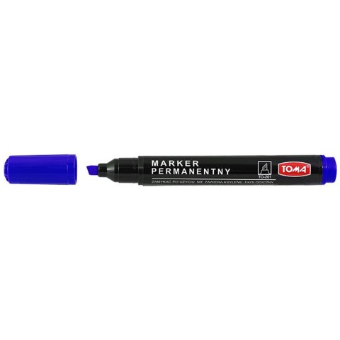Marker permanentny Toma niebieski ścięta końcówka