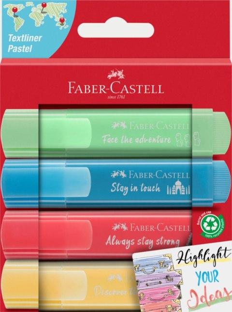 Zakreślacz Faber Castell Pastelowy 4 kol. mix 1,0-5,0mm (254625 FC) Zakreślacz Faber Castell Pastelowy 4 kol. mix 1,0-5,0mm (254625 FC)