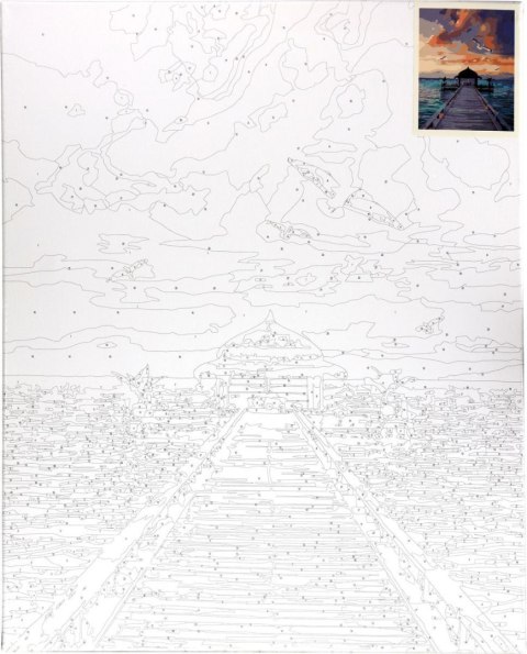 Zestaw kreatywny Flamingo Line Malowanie po numerach 40x50cm Pomost nad morzem (fyh036)