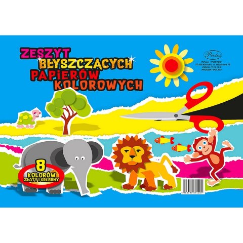 Zeszyt papierów kolorowych Protos błyszczący A5 8k Zeszyt papierów kolorowych Protos błyszczący A5 8k