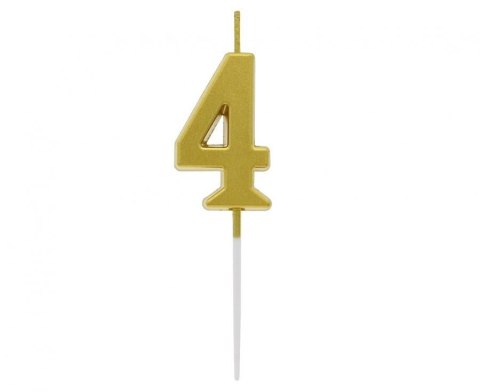 Świeczka urodzinowa Godan piker B&C cyferka 4, metaliczna złota, 9.5x2.3 cm (BH-SPZ4) Świeczka urodzinowa Godan piker B&C cyferka 4, metaliczna złota, 9.5x2.3 cm (BH-SPZ4)