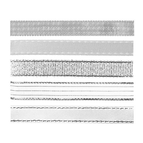 Wstążka Titanum Craft-Fun Series 5 wzorów 10x2 [mm x m] srebrna (709062（silver))