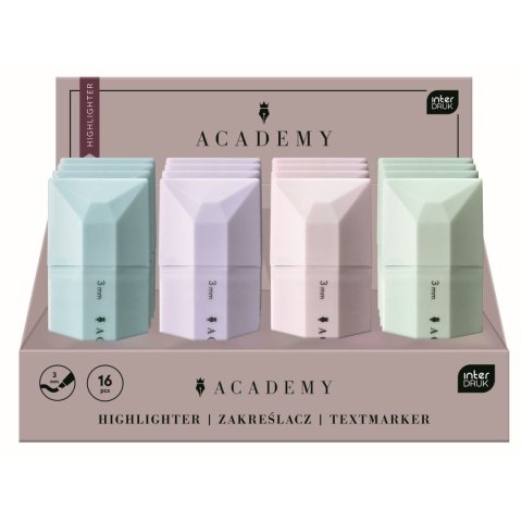 Zakreślacz Interdruk ACADEMY 4 sztuki mix 1,0-3,0mm Zakreślacz Interdruk ACADEMY 4 sztuki mix 1,0-3,0mm