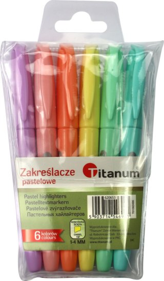 Zakreślacz Titanum 6 kolorów 1-4mm (T01060486)