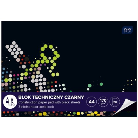 Blok techniczny Interdruk A4 czarna 170g 10k (ABLTA4C) Blok techniczny Interdruk A4 czarna 170g 10k (ABLTA4C)