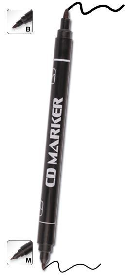 Marker do cd Cresco dwustronny czarny B/Mmm (212100)