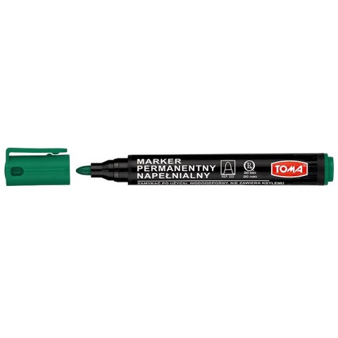 Marker permanentny Toma zielony 1,0-5,0mm okrągła końcówka