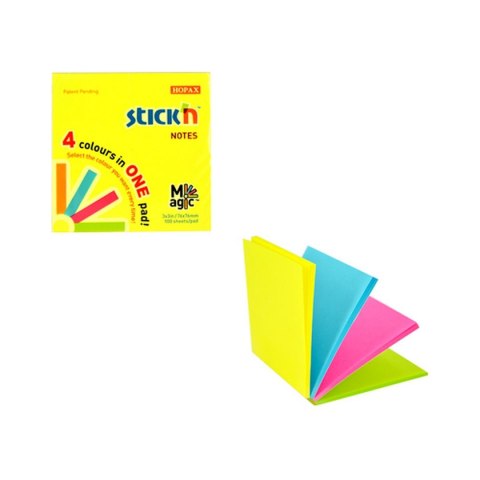 Notes samoprzylepny (karteczki) Stick'n Magic Pads neon mix 100k [mm:] 76x76 (21571)