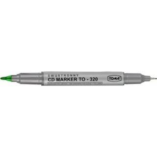 Marker do cd Toma zielony dwustronny zielony 0,5/1,0mm (To-320)