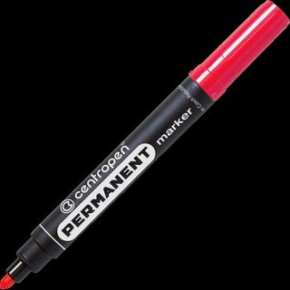 Marker permanentny Centropen czerwony 2,5mm okrągła końcówka (8566)