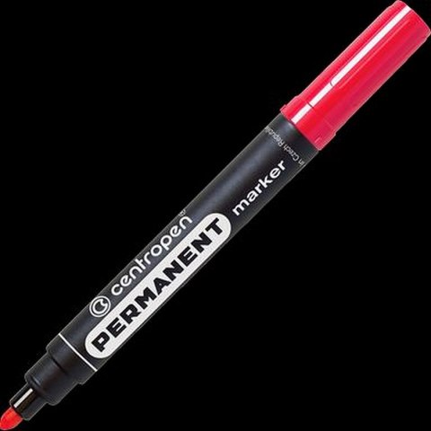 Marker permanentny Centropen czerwony 2,5mm okrągła końcówka (8566)