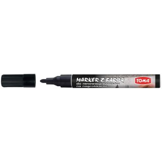 Marker specjalistyczny Toma czarne 2,5mm okrągła końcówka