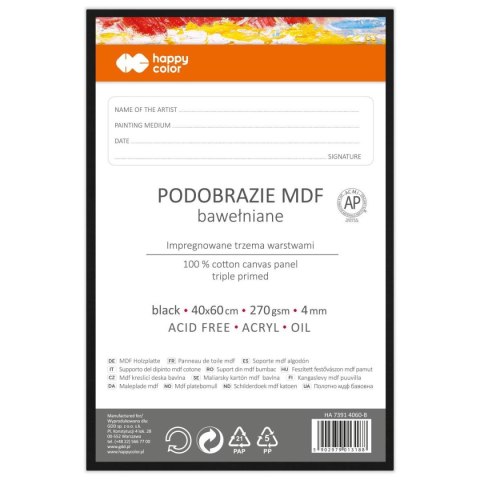 Podobrazie Happy Color czarne [mm:] 400x600 (HA 7391 4060-B)