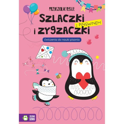 Książeczka edukacyjna Zielona Sowa Przedszkolak rysuje. Szlaczki i zygzaczki z pingwinem. Książeczka edukacyjna Zielona Sowa Przedszkolak rysuje. Szlaczki i zygzaczki z pingwinem.