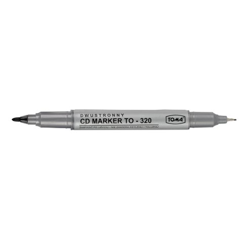 Marker do cd Toma dwustronny czarny 0,5-0,8mm (TO-320 3 2) Marker do cd Toma dwustronny czarny 0,5-0,8mm (TO-320 3 2)