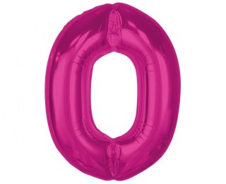Balon foliowy Godan Smart cyfra 0, różowa, 92 cm (CH-S9R0)