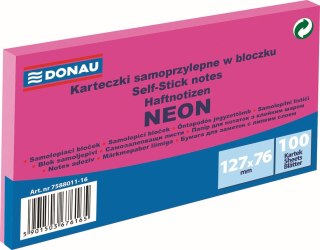 Notes samoprzylepny (karteczki) Donau Neon różowy 100k [mm:] 127x76 (7588011-16)