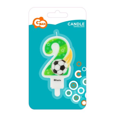 Świeczka urodzinowa Godan cyferka 2 z piłką 7,8cm (PF-SCP2) Świeczka urodzinowa Godan cyferka 2 z piłką 7,8cm (PF-SCP2)