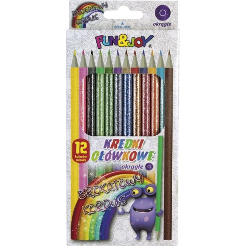 Kredki ołówkowe Fun&Joy BROKATOWE okrągłe 12 kol. 12 kol. Kredki ołówkowe Fun&Joy BROKATOWE okrągłe 12 kol. 12 kol.
