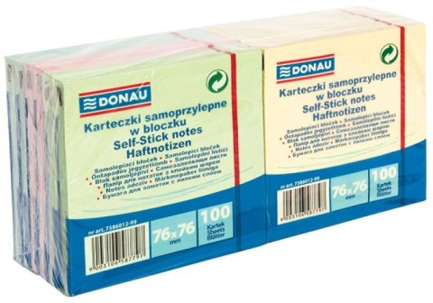 Notes samoprzylepny (karteczki) Donau mix 1200k [mm:] 76x76 (7586012-99)