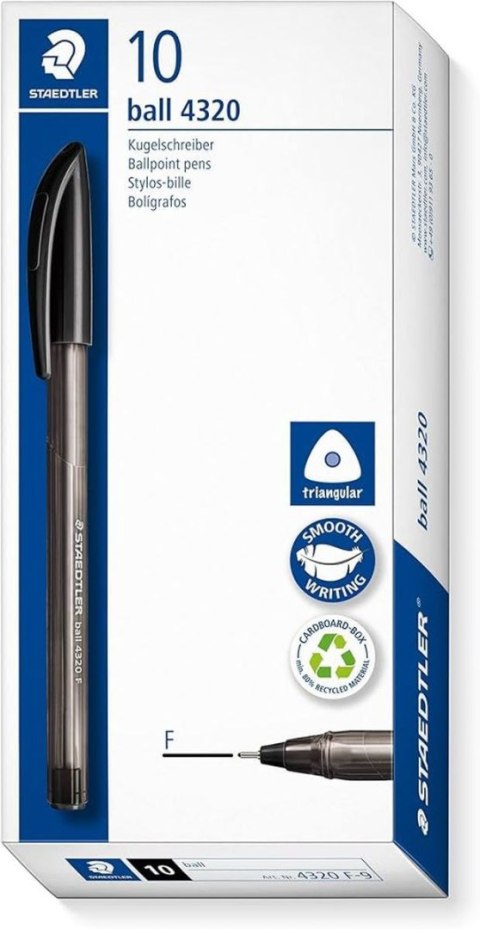 Długopis Staedtler trójkątny 4320 F czarny 0,7mm (S 4320 F-9) Długopis Staedtler trójkątny 4320 F czarny 0,7mm (S 4320 F-9)