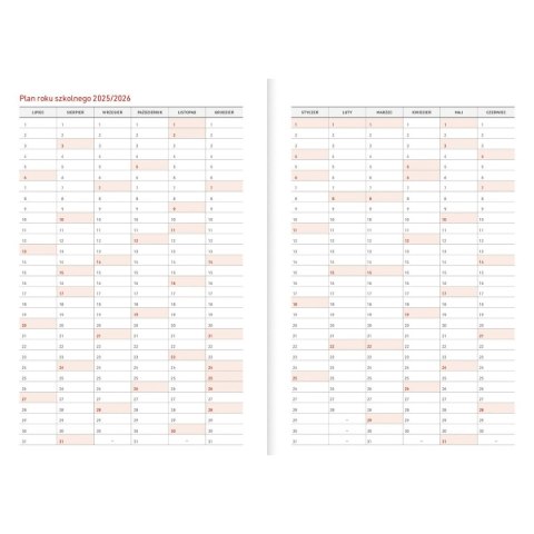 Kalendarz nauczyciela książkowy (terminarz) Wydawnictwo Wokół Nas PCV EKO bezbarwny B6 (A5TN089B)