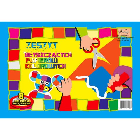Zeszyt papierów kolorowych Protos błyszczący A4 8k Zeszyt papierów kolorowych Protos błyszczący A4 8k