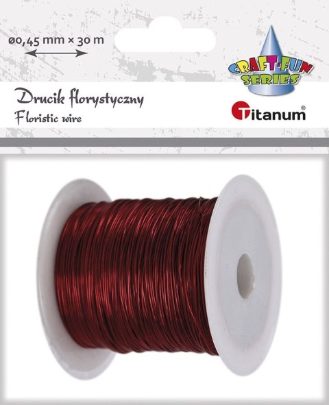 Drucik florystyczny Titanum Craft-Fun Series 0,45mm x 30m czerwony (PJ499) Drucik florystyczny Titanum Craft-Fun Series 0,45mm x 30m czerwony (PJ499)