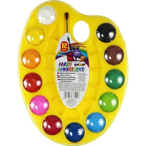 Farby akwarelowe Fun&Joy w paletce 12 kolor. (FJ-12K30PAL) Farby akwarelowe Fun&Joy w paletce 12 kolor. (FJ-12K30PAL)