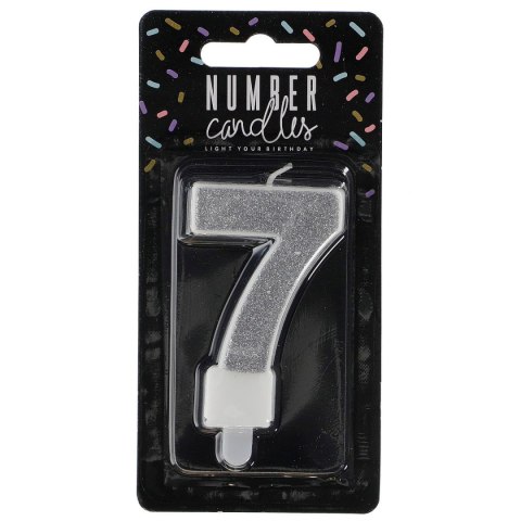 Świeczka urodzinowa Partydeco cyferka 7 srebrny 7 cm 7cm (SCU3-7-0188) Świeczka urodzinowa Partydeco cyferka 7 srebrny 7 cm 7cm (SCU3-7-0188)