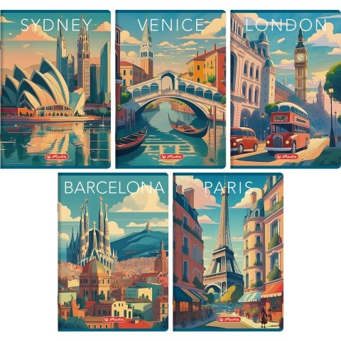 Zeszyt Herlitz Retro City A5 60k. 70g krata (400196845) Zeszyt Herlitz Retro City A5 60k. 70g krata (400196845)