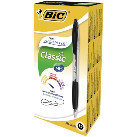 Długopis olejowy Bic Atlantis Classic czarny 1,2mm (887132) Długopis olejowy Bic Atlantis Classic czarny 1,2mm (887132)