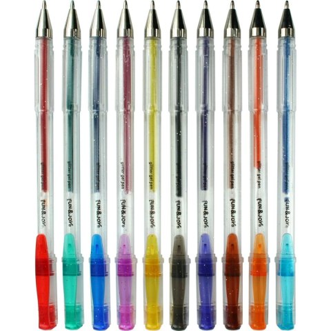 Długopis żelowy Fun&Joy brokatowy 10 kolorów mix 1,0mm (FJ-MR10) Długopis żelowy Fun&Joy brokatowy 10 kolorów mix 1,0mm (FJ-MR10)