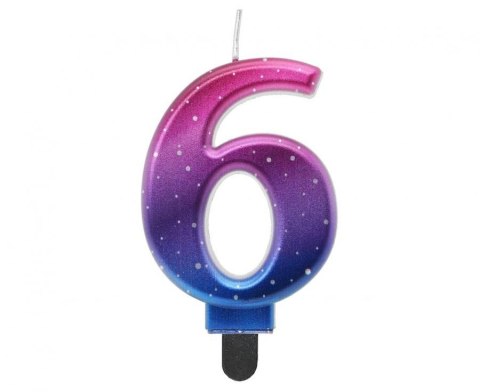 Świeczka urodzinowa Godan cyferka 6, Night Sky, metaliczna, 8 cm (SF-NSM6) Świeczka urodzinowa Godan cyferka 6, Night Sky, metaliczna, 8 cm (SF-NSM6)