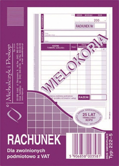 Druk samokopiujący Michalczyk i Prokop S wiel. A6 80k. (222-5) Druk samokopiujący Michalczyk i Prokop S wiel. A6 80k. (222-5)
