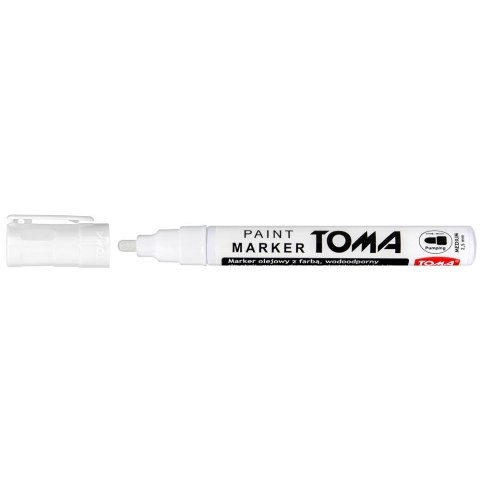 Marker olejowy Toma biały biały 2,5mm okrągła końcówka (TO-440 7 2)