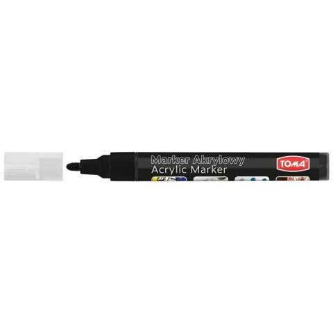 Marker specjalistyczny Toma akrylowy-czarny czarny 2,5mm okrągła końcówka (TO-402)