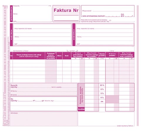 Druk offsetowy Michalczyk i Prokop faktura 2/3 A4 81k. (112-2E) Druk offsetowy Michalczyk i Prokop faktura 2/3 A4 81k. (112-2E)