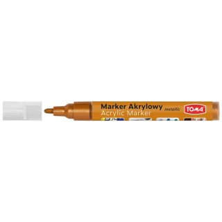 Marker specjalistyczny Toma akrylowy-pomarańczowy metaliczny pomarańczowy 2,5mm okrągła końcówka (TO-402)
