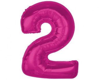 Balon foliowy Godan Smart cyfra 2, różowa, 92 cm (CH-S9R2)