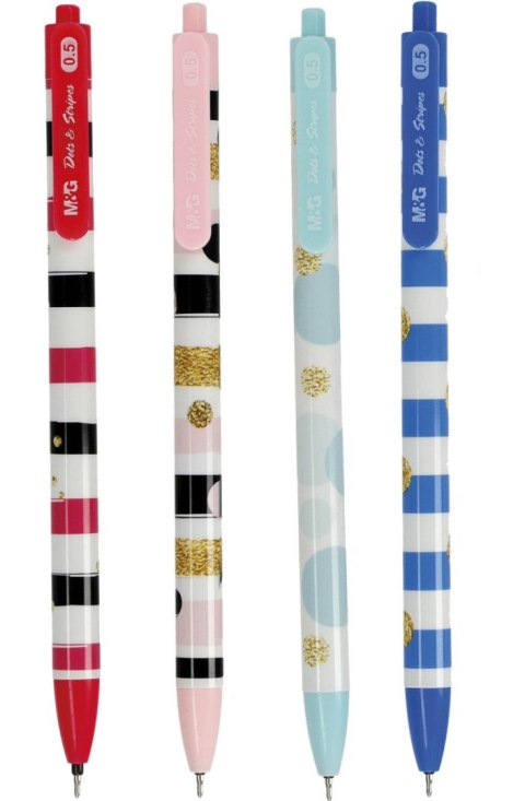 Długopisy automatyczne Dots&Stripes ABP46471 M&G 0,5 mm niebieski wkład Długopisy automatyczne Dots&Stripes ABP46471 M&G 0,5 mm niebieski wkład