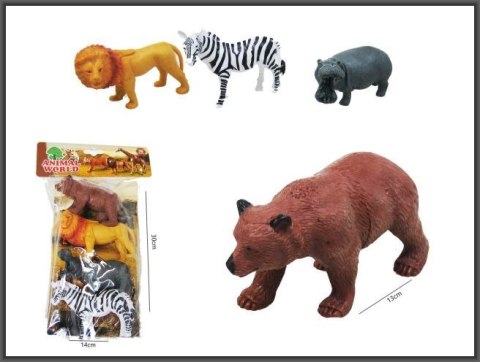 Figurka Hipo Zwierzęta dzikie 4 szt 12-14cm (H13808) Figurka Hipo Zwierzęta dzikie 4 szt 12-14cm (H13808)