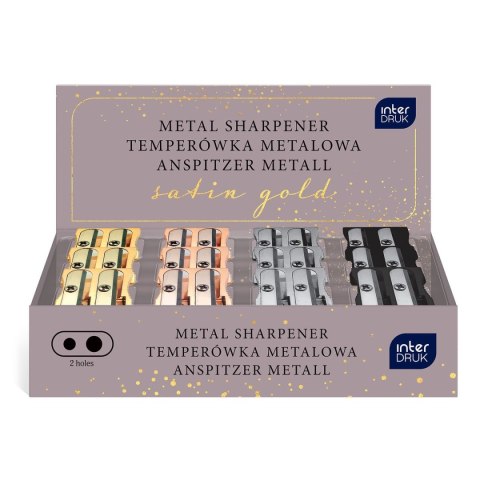 Temperówka Interdruk Satin Gold podwójna mix metal Temperówka Interdruk Satin Gold podwójna mix metal